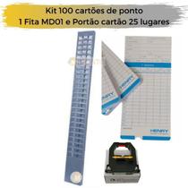 Kit Porta Cartão 25 lug. + 100 cartões de ponto e fita MD01