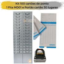Kit Porta Cartão 30 lug. + 100 cartões de ponto e fita MD01