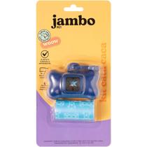Kit Porta Cata Caca + 2 Rolos Jambo Basic para Cães - Azul