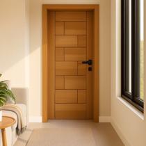 Kit Porta Completa Belga 70x210cm Fechadura Preta em Madeira Maciça Tauari