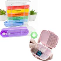 Kit Porta Comprimidos Cápsulas Remédio Divisória Bolsa Leve Portátil Organizador Medicamento