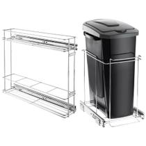 Kit Porta Condimentos e Lixeira 15L Aramados Deslizantes para Armário Cozinha Planejada Kit Porta Condimentos e Lixeira 15L Aramados Deslizantes para Armário Cozinha Planejada