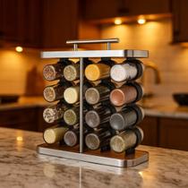Kit Porta Condimentos Suporte Inox 16 Potes De Vidro 80ml Tempero Especiarias Sal Pimenta Organizador Decoração Mesa Bancada Cozinha Kit Porta Condimentos Suporte Inox 16 Potes De Vidro 80ml Tempero Especiarias Sal Pimenta Organizador Decoração Mesa Bancada Cozinha