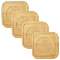 Kit Porta Copo de Bambu (4 Peças) Kit Porta Copo de Bambu (4 Peças)