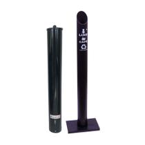 Kit Porta Copo Descartável Esmaltado Café 50ml e Coletor Lixeira Pvc