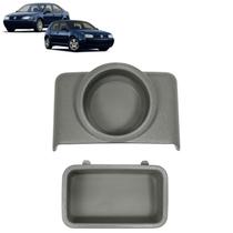 Kit Porta Copos + Moldura Traseira Console Central Freio de Mão Cinza Golf Bora
