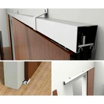 Kit Porta Correr Roldanas Trilho Branco