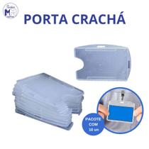 Kit Porta Crachá Transparente De Plástico Rígido Vertical e Horizontal 10 Un - PASTAS MM