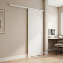 Kit Porta de Correr em MDF com Trilho de Alumínio Branco 210x82cm Eucaplac Branco Kit Porta de Correr em MDF com Trilho de Alumínio Branco 210x82cm Eucaplac Branco