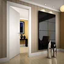 Kit Porta de Madeira 210x60cm Lisa Primer Esquerda Moldufana Branco