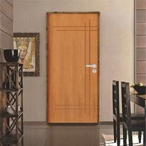 Kit Porta de Madeira 210x62cm Batente 9cm Fechadura Stilo Belissima 9 Rodam