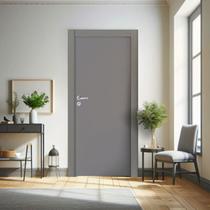 Kit Porta de Madeira 210x70cm Lisa Laqueada Moldufama Abertura Direita