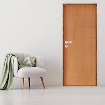 Kit Porta de Madeira 210x72cm Batente 11cm Fechadura Stilo Belissima 12 Rodam Abertura Direita