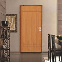 Kit Porta de Madeira 210x72cm Batente 14cm Fechadura Stilo Belissima 9 Rodam