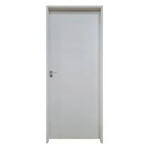 Kit Porta de Madeira 210x72cm Batente 9,5cm Lisa Primer Uniportas Abertura Esquerda