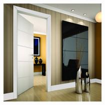 Kit Porta de Madeira 210x80cm Frisada Laqueada Moldufama Abertura Direita Kit Porta de Madeira 210x80cm Frisada Laqueada Moldufama Abertura Direita