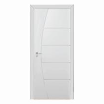 Kit Porta de Madeira 210x80cm Frisada Laqueada Moldufama Abertura Direita Kit Porta de Madeira 210x80cm Frisada Laqueada Moldufama Abertura Direita