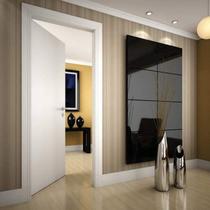 Kit Porta de Madeira 210x80cm Lisa Primer Esquerda Moldufama