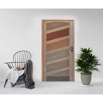 Kit Porta de Madeira 210x82cm Batente 11cm Fechadura Golf Rodam Abertura Esquerda Marrom/Padrão Cedrinho