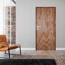 Kit Porta de Madeira 210x82cm Batente 11cm Fechadura Stilo Rodam Abertura Direita Marrom/Mescla Kit Porta de Madeira 210x82cm Batente 11cm Fechadura Stilo Rodam Abertura Direita Marrom/Mescla