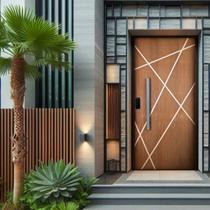 Kit Porta de Madeira 210x82cm Batente 14cm Fechadura Digital Rodam