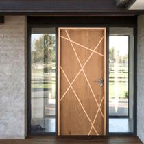 Kit Porta de Madeira 210x82cm Batente 14cm Fechadura Digital Rodam