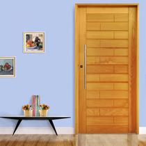 Kit Porta de Madeira 210x82cm Batente 14cm Fechadura Externa Rolete Rodam Abertura Esquerda