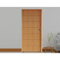 Kit Porta de Madeira 210x82cm Batente 14cm Fechadura Golf Belissima 2 Rodam