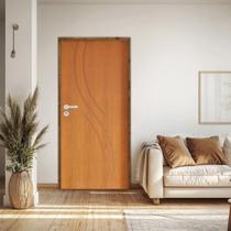 Kit Porta de Madeira 210x82cm Batente 14cm Fechadura Stilo Concept 9 Rodam