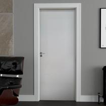Kit Porta de Madeira 210x82cm Batente 9,5cm Lisa Primer Uniportas Abertura Esquerda