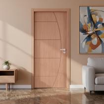 Kit Porta de Madeira 210x82cm Batente 9cm Fechadura Stilo Belissima 6 Rodam Abertura Direita Kit Porta de Madeira 210x82cm Batente 9cm Fechadura Stilo Belissima 6 Rodam Abertura Direita