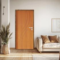 Kit Porta de Madeira 210x82cm Batente 9cm Fechadura Stilo Concept 9 Rodam Abertura Esquerda Kit Porta de Madeira 210x82cm Batente 9cm Fechadura Stilo Concept 9 Rodam Abertura Esquerda