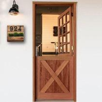 Kit Porta de Madeira 210x82cm Holandesa Maciça Madersilva Cedro Isabela Revestimentos