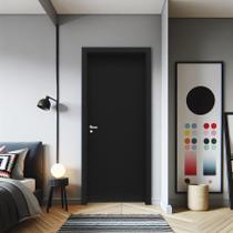 Kit Porta de Madeira 210x90cm Lisa Laqueada Esquerda Moldufama