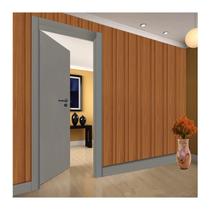 Kit Porta de Madeira 210x90cm Lisa Laqueada Moldufama Abertura Esquerda
