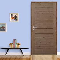 Kit Porta de Madeira 210x92cm Batente 11cm Fechadura Externa Stilo Rodam Abertura Esquerda
