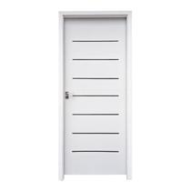 Kit Porta de Madeira 215x97cm Batente 14cm com Guarnição Cristal Primer Uniportas Abertura Esquerda Kit Porta de Madeira 215x97cm Batente 14cm com Guarnição Cristal Primer Uniportas Abertura Esquerda