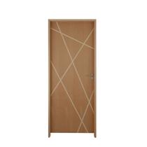 Kit Porta de Madeira 72 x 2.10 Friso Agatha Bat.Misto 14 cm Fech. Ext Cromada Lado Direito - Hale