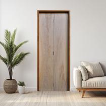 Kit Porta de Madeira Camarão 210x92cm Batente 11cm Rodam Abertura Esquerda Marrom/Mescla Kit Porta de Madeira Camarão 210x92cm Batente 11cm Rodam Abertura Esquerda Marrom/Mescla