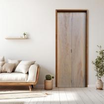 Kit Porta de Madeira Camarão 210x92cm Batente 14cm Rodam