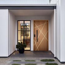 Kit Porta de Madeira com Fechadura Digital 210x110cm Batente 14cm Rodam