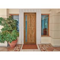 Kit Porta de Madeira com Visor 210x82cm Batente 14cm Fechadura Golf Rodam Abertura Direita