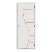 Kit Porta de Madeira Decorada 212x75cm com Batente de Alumínio 3,6cm Cantareira MGM