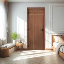 Kit Porta de Madeira Decorada 215x64cm Batente 7cm Mantiqueira