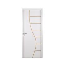 Kit Porta de Madeira Decorada 215x64cm com Batente de MDF Ultra 10cm Cantareira MGM