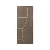 Kit Porta de Madeira Decorada 215x64cm com Batente de Mdf Ultra 12cm Cantareira Mgm