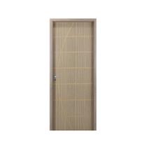 Kit Porta de Madeira Decorada 215x64cm com Batente de Mdf Ultra 16cm Neblina Mgm Abertura Direita