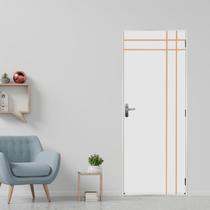 Kit Porta de Madeira Decorada 215x65cm com Batente de Aço 06cm Mantiqueira MGM Abertura Direita Branco Kit Porta de Madeira Decorada 215x65cm com Batente de Aço 06cm Mantiqueira MGM Abertura Direita Branco