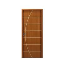 Kit Porta de Madeira Decorada 215x74cm com Batente de Mdf Ultra 12cm Neblina Mgm Abertura Direita