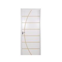 Kit Porta de Madeira Decorada 215x74cm com Batente de Mdf Ultra 12cm Neblina Mgm Abertura Direita